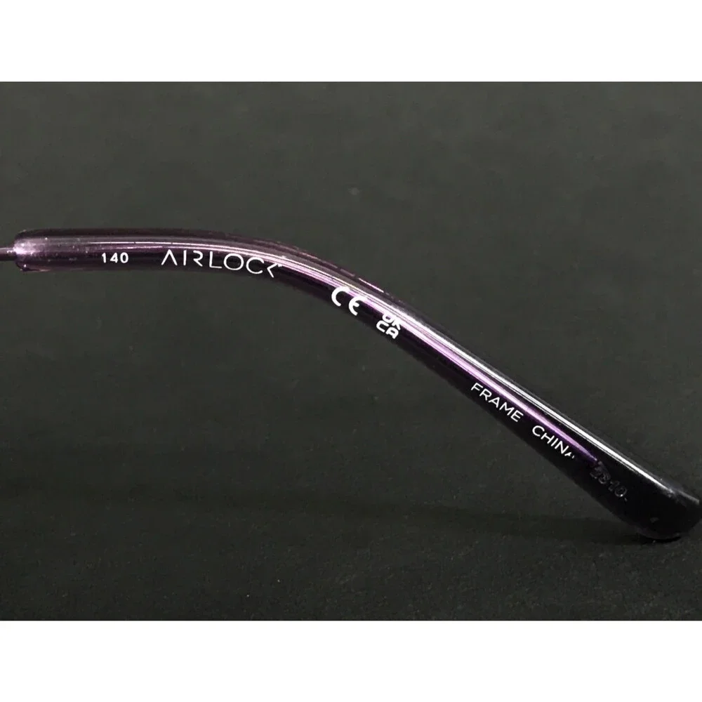 Airlock Eyeglasses Frames Skye 202 502 Purple Rimless Cat Eye Titanium 52-18-140